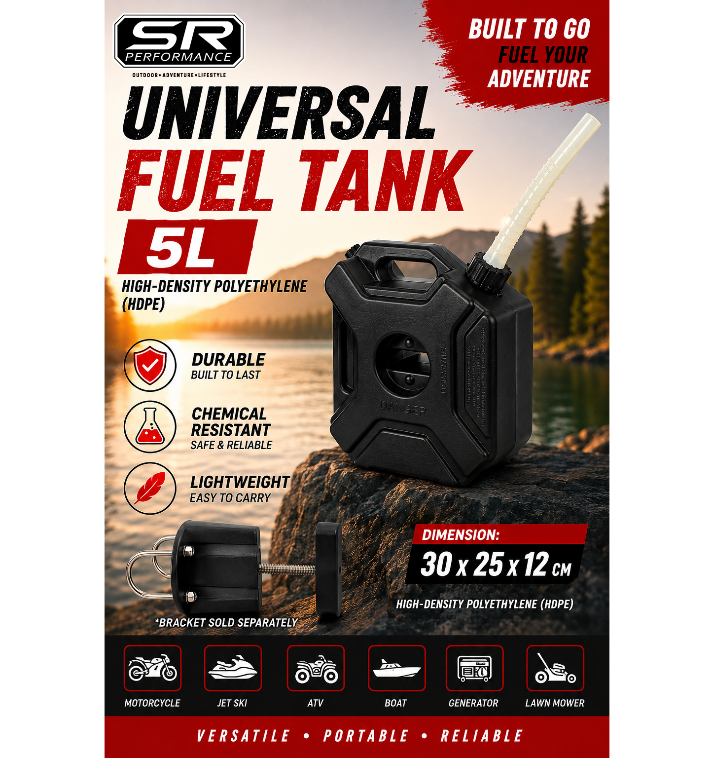 UNIVERSAL FUEL TANK 5L BLACK